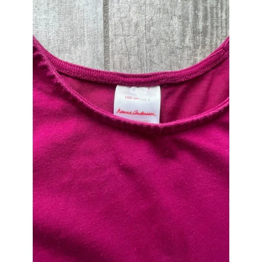 HANNA ANDERSSON Girls Long Sleeve Pink Blue 100% Cotton Dress Casual Everyday 4